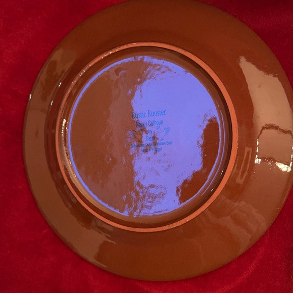 Vintage “Rustic Rooster” 8” diameter Plate by Nancy Calhoun. Made in Portugal - Picture 6 of 8